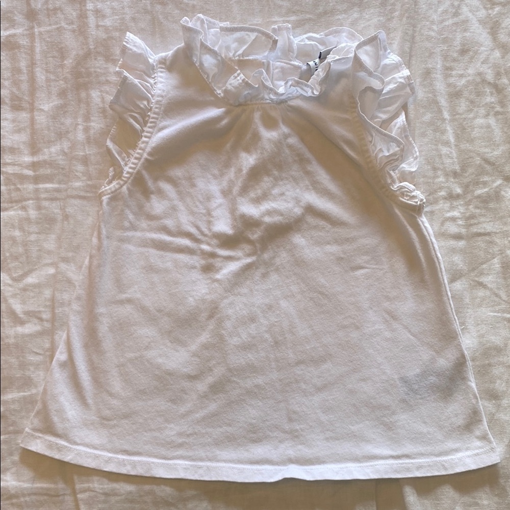 White Ruffled Sleeveless Top